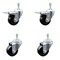 Service Caster 3.5 Inch SS Hard Rubber Swivel 10mm Threaded Stem Caster Lock Brake, 2PK SCC-SSTSTTL20S3514-HRS-M1015-2-S2 - alternate 1
